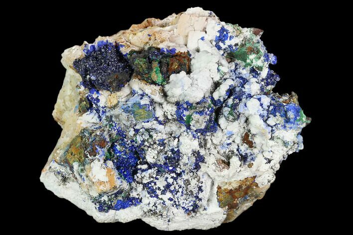 Sparkling Azurite and Malachite Crystal Cluster - Morocco #128165